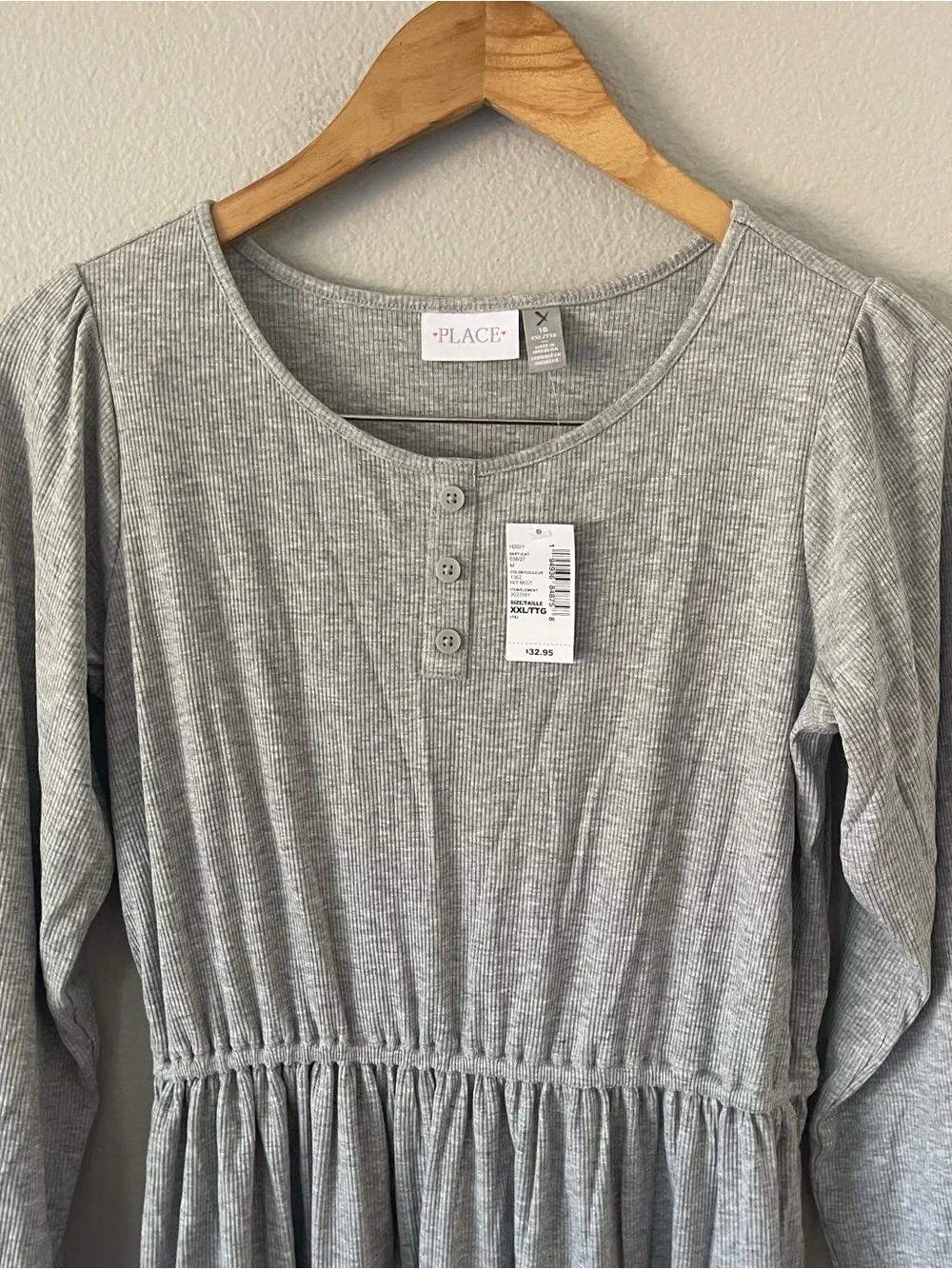 The Children’s Place Girls Tiered Dress - Gray Size 16 NWT